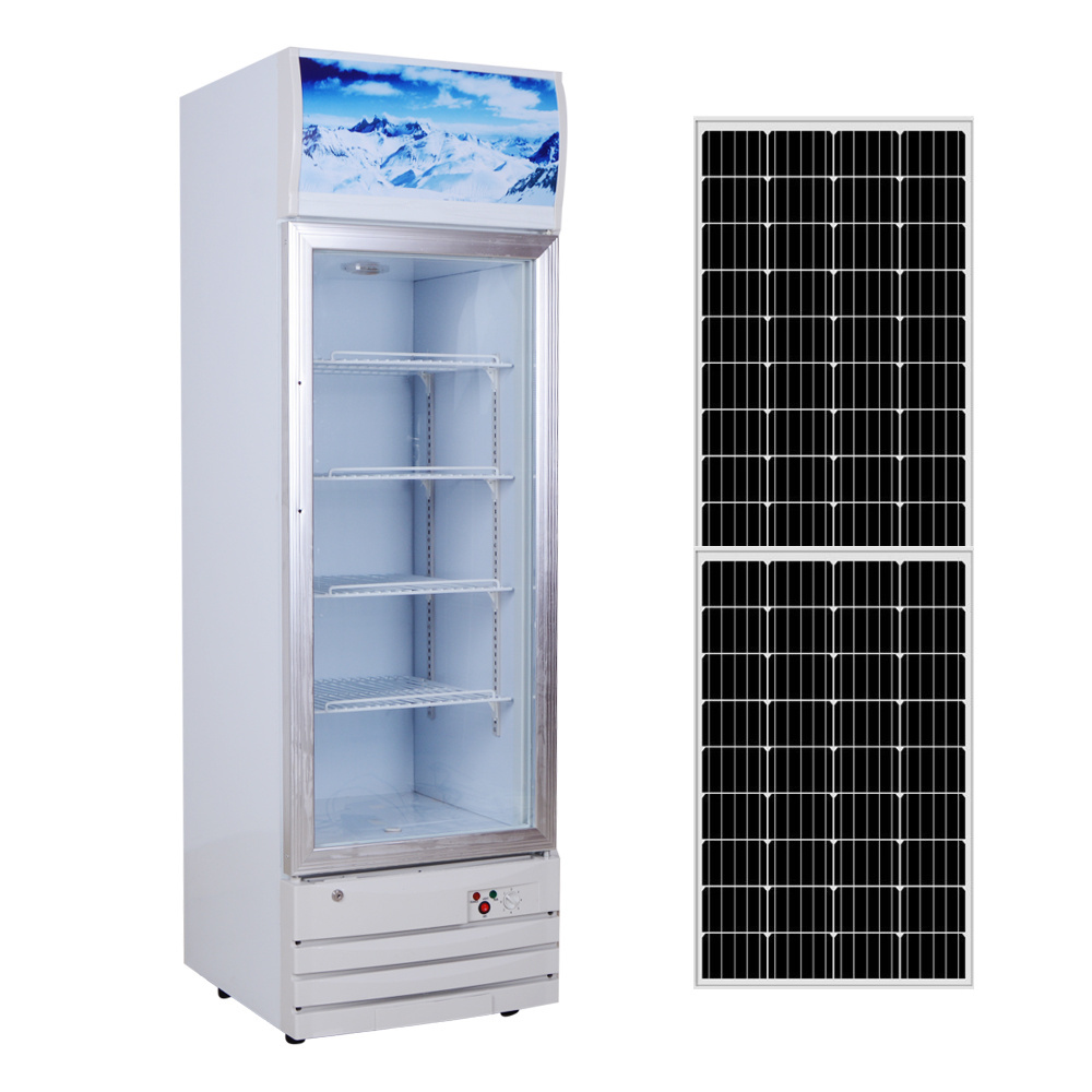 Chest Top Open Door Solar Power Refrigerator And Freezer DC 12V/24V Large Solar Power Fridge With Panel And Battery Option