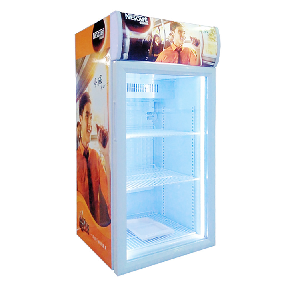 Supermarket Glass Door Small Wine Refrigerator Upright Ice Cream Fridge Freezer For Bedroom