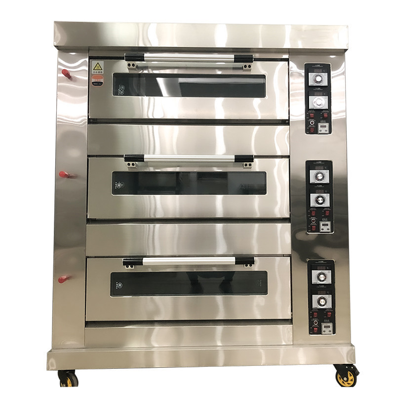 OEM Customized 3 Decks 9 Trays Pizza Ovens Electric Or Gas Energy Oven For Bakery Store