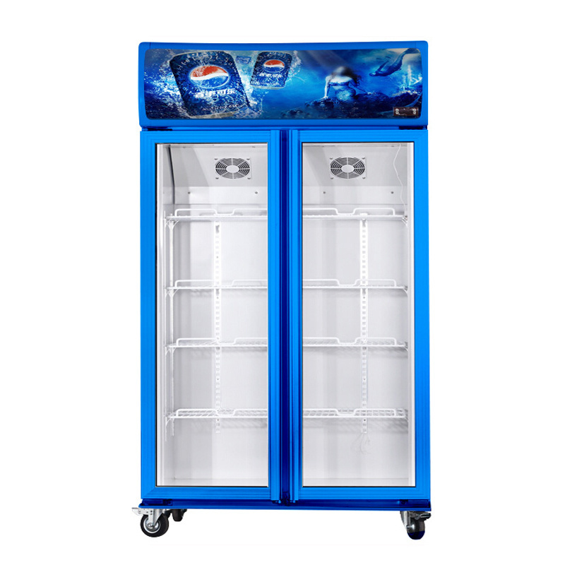 High Quality Double Glass Door Pepsi Refrigerator Energy Drink Finishing Flawless Fridge For Supermarket