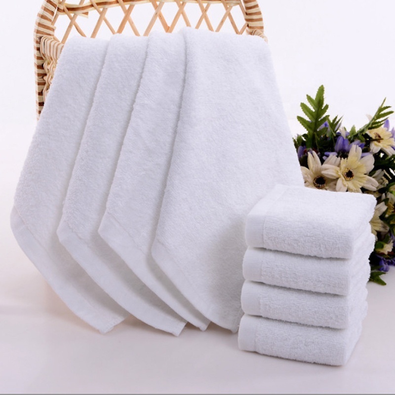 White Color 100% Egyptian Cotton Stars Hotel Bathroom Towels White Plain Face Towel 30x30cm Hand Towel