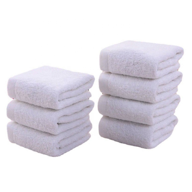 White Color 100% Egyptian Cotton Stars Hotel Bathroom Towels White Plain Face Towel 30x30cm Hand Towel