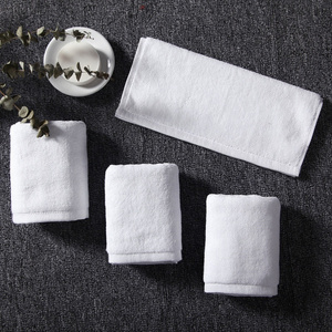 White Color 100% Egyptian Cotton Stars Hotel Bathroom Towels White Plain Face Towel 30x30cm Hand Towel