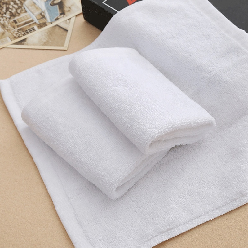 White Color 100% Egyptian Cotton Stars Hotel Bathroom Towels White Plain Face Towel 30x30cm Hand Towel