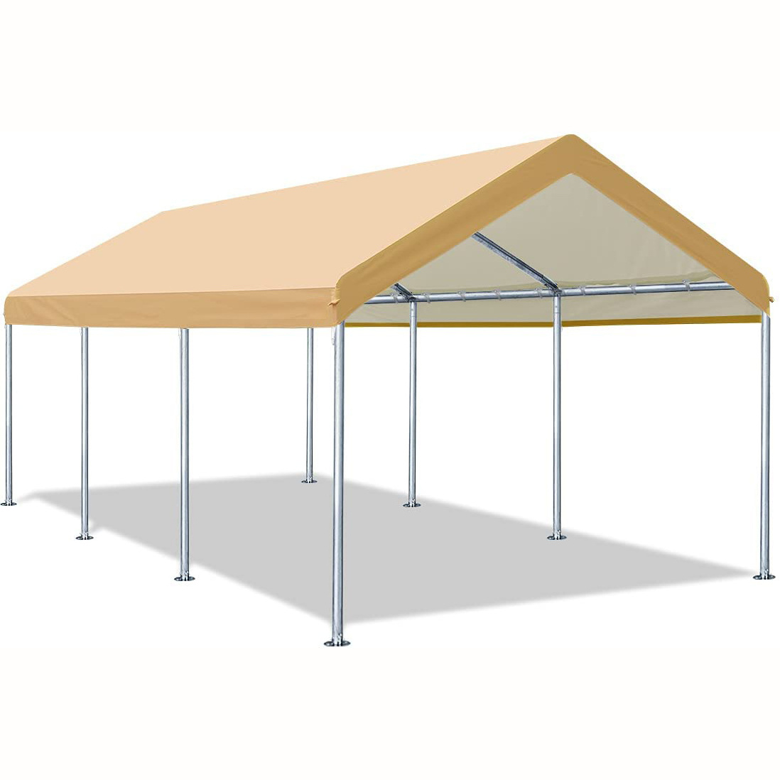 Outdoor Adjustable 10x20 ft Heavy Duty Carport Car Canopy Garage Boat Shelter Party Tent, Sturdy Adjustable Height Canopy Gazebo