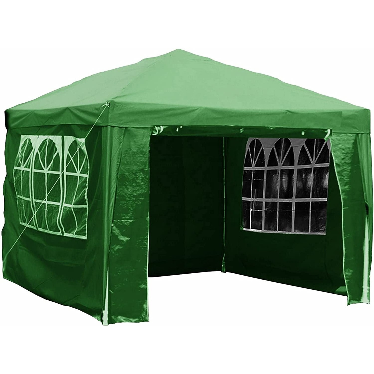 3x3m Gazebo With Side Panels Marquee Zip Up Party Tent Outdoor Garden Canopy Water-Resistant With Wind Bar