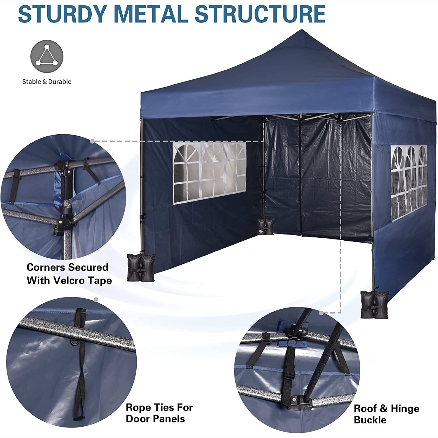 OEM Customization Heavy Duty Folding Gazebo 3m x 3m Commercial Market Stall 9 m2 100 Sq Ft Outdoor Waterproof Canopy Tent