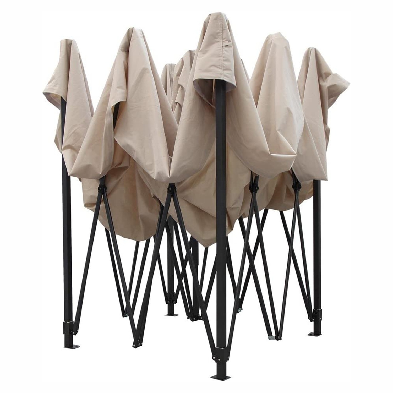 Beige All Season Gazebo 3x3m Heavy Duty Fully Waterproof Pop up Gazebo With Accessory Pack