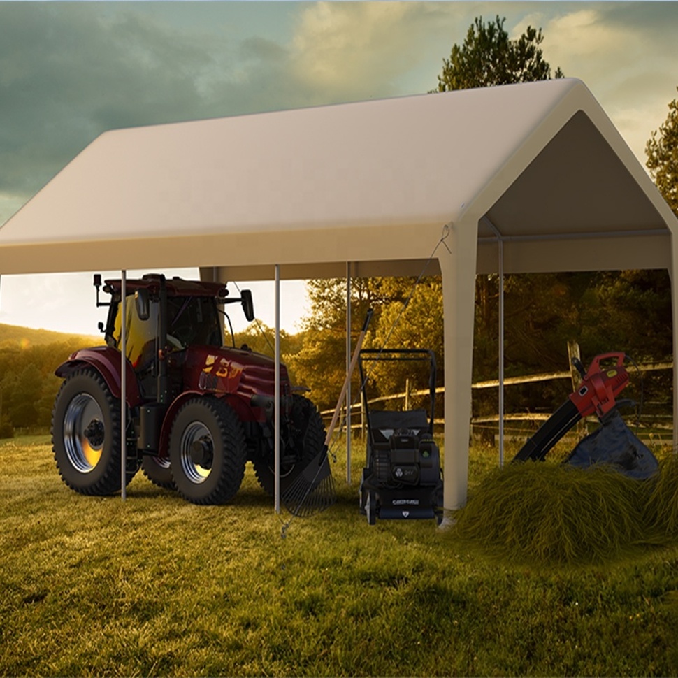 Adjustable Peak Height Portable Storage Shelter Shed for Gardening Tractor Vehicle Storage Heavy-Duty Outdoor Canopy Tent