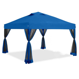 OEM Customized LOGO 10x10 Pop up Canopy Outside Canopy with 4 Removable nettings with Door,Patented One Push Tent Canopy