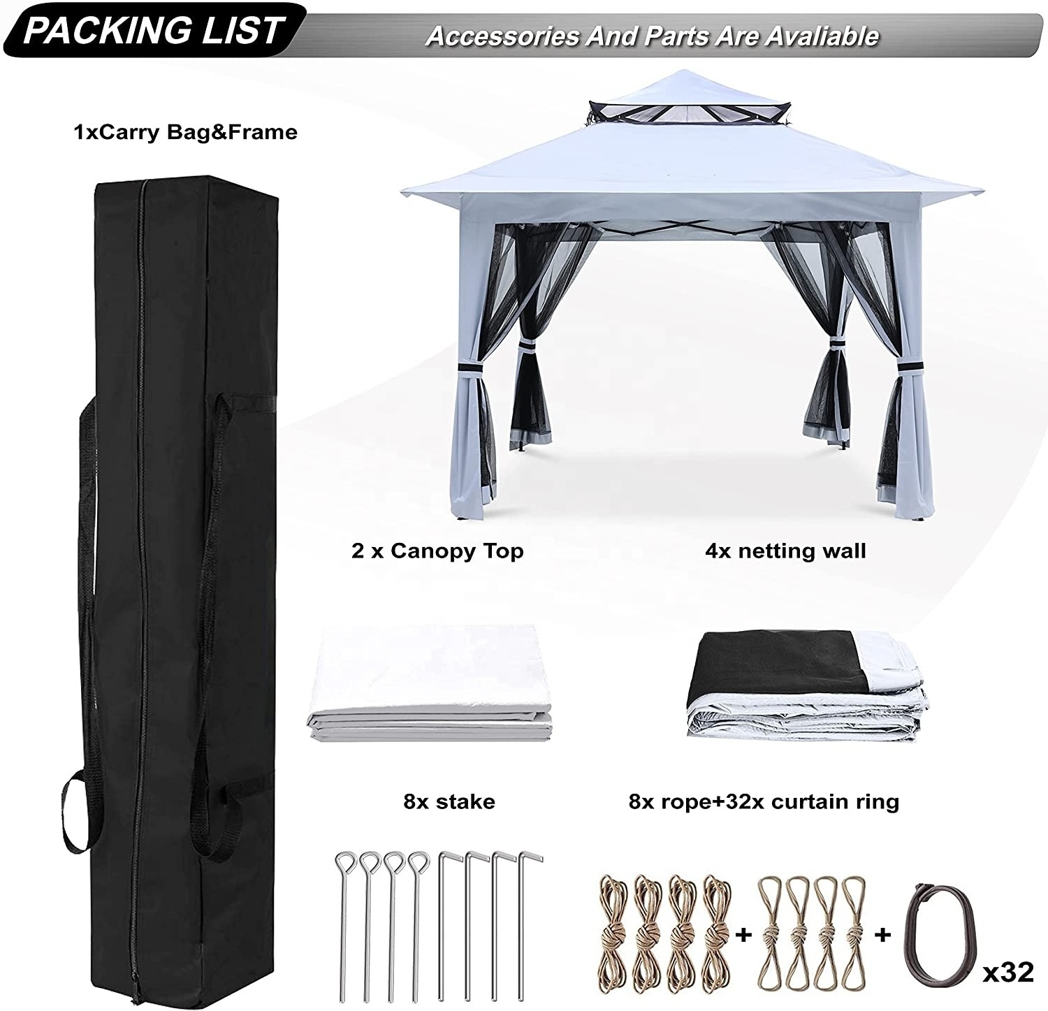 Glamping Tents for Sale Pop up Gazebo Canopy Shelter With Mosquito Netting Fold Tent Outdoor Garden Gazebo