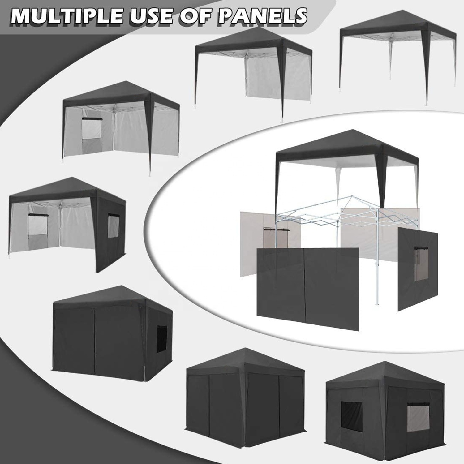 8x8 Easy Pop up Canopy Tent with Sidewalls and Mesh Windows Enclosed Instant Canopy Shelter Portable Waterproof