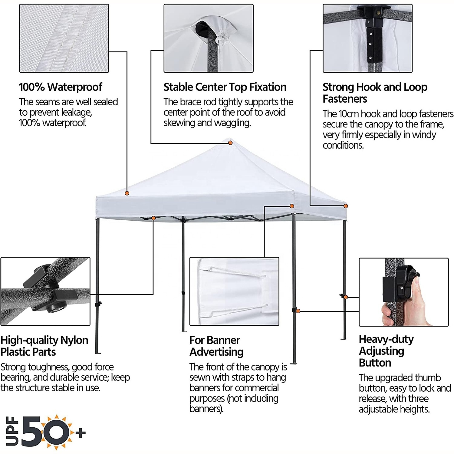 Canopy 10x10 Pop Up Commercial Canopy Tent Instant Outdoor Gazebo with Sidewalls Waterproof