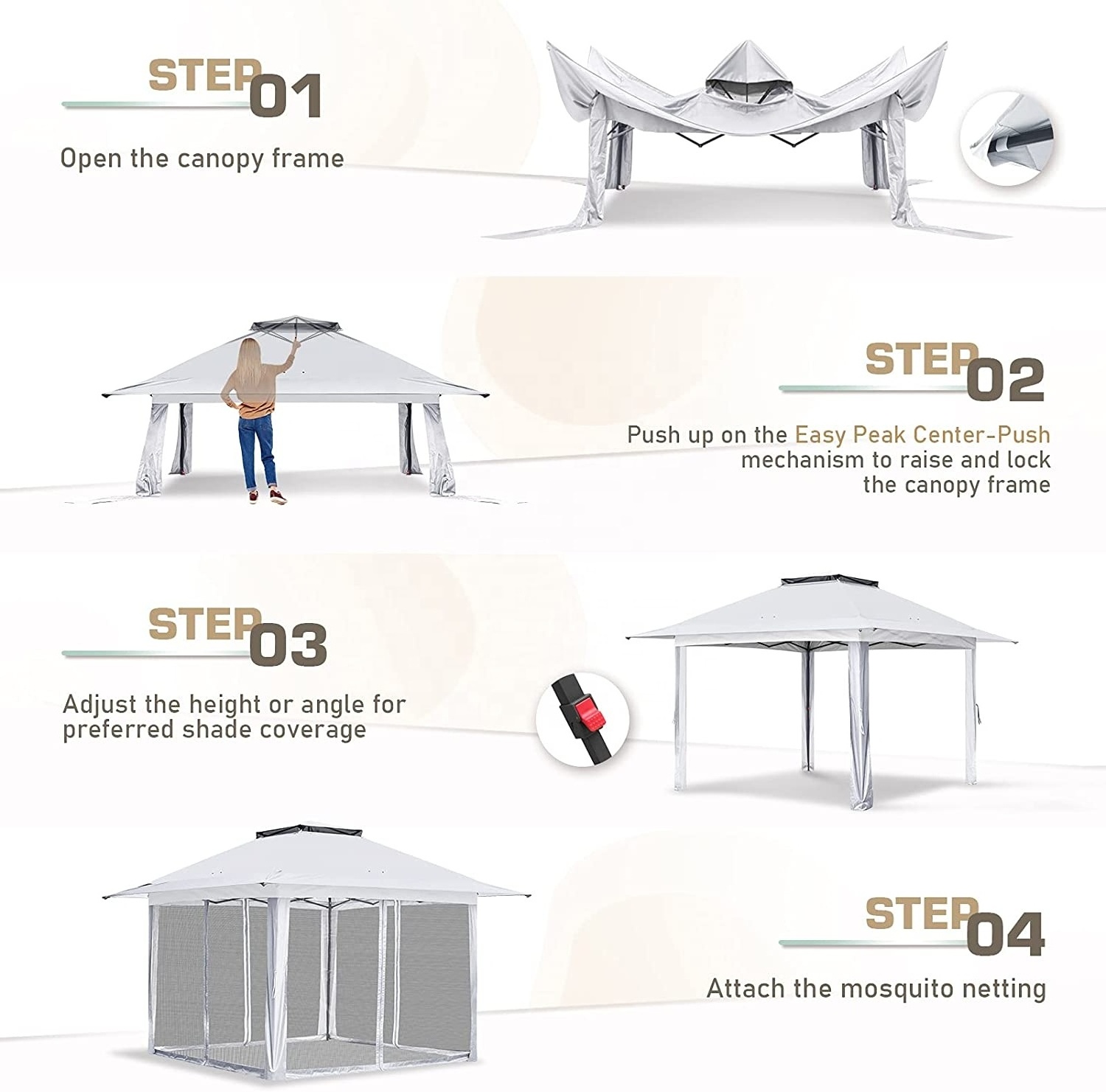 Glamping Tents for Sale Pop up Gazebo Canopy Shelter With Mosquito Netting Fold Tent Outdoor Garden Gazebo