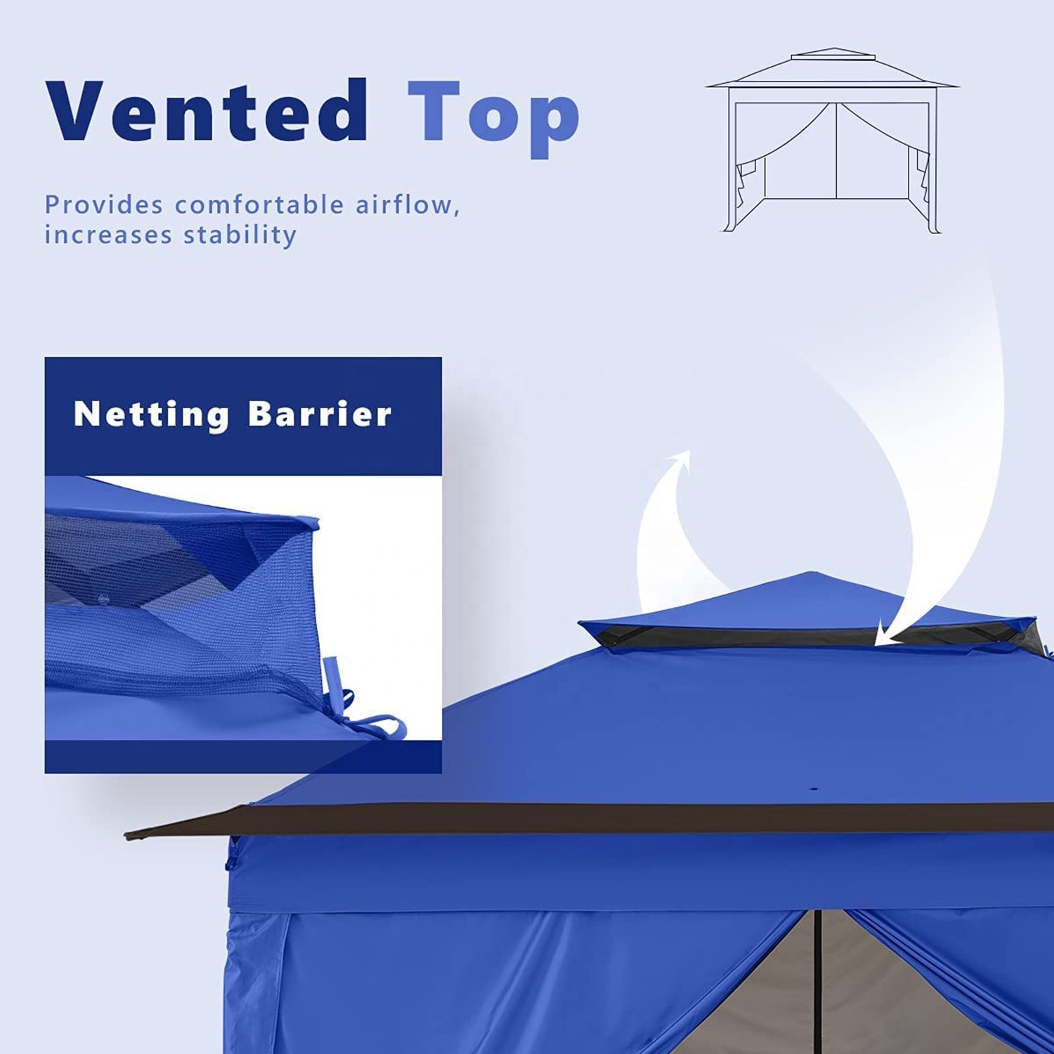 11x11 Pop up Canopy Tent with 4 Sidewalls Instant Outdoor Gazebo Tent Shelter with Double Layer Roof