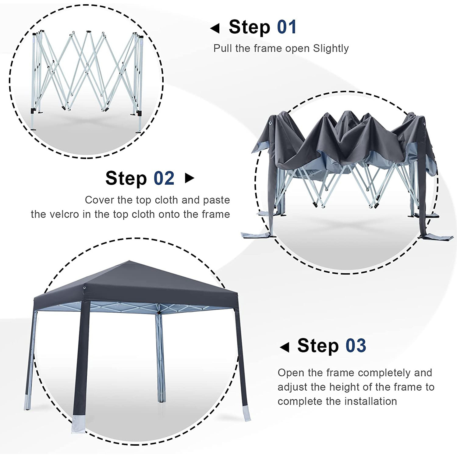 10x10 Pop-up Canopy Tent Outdoor Beach Canopy with 4 Foot Pockets