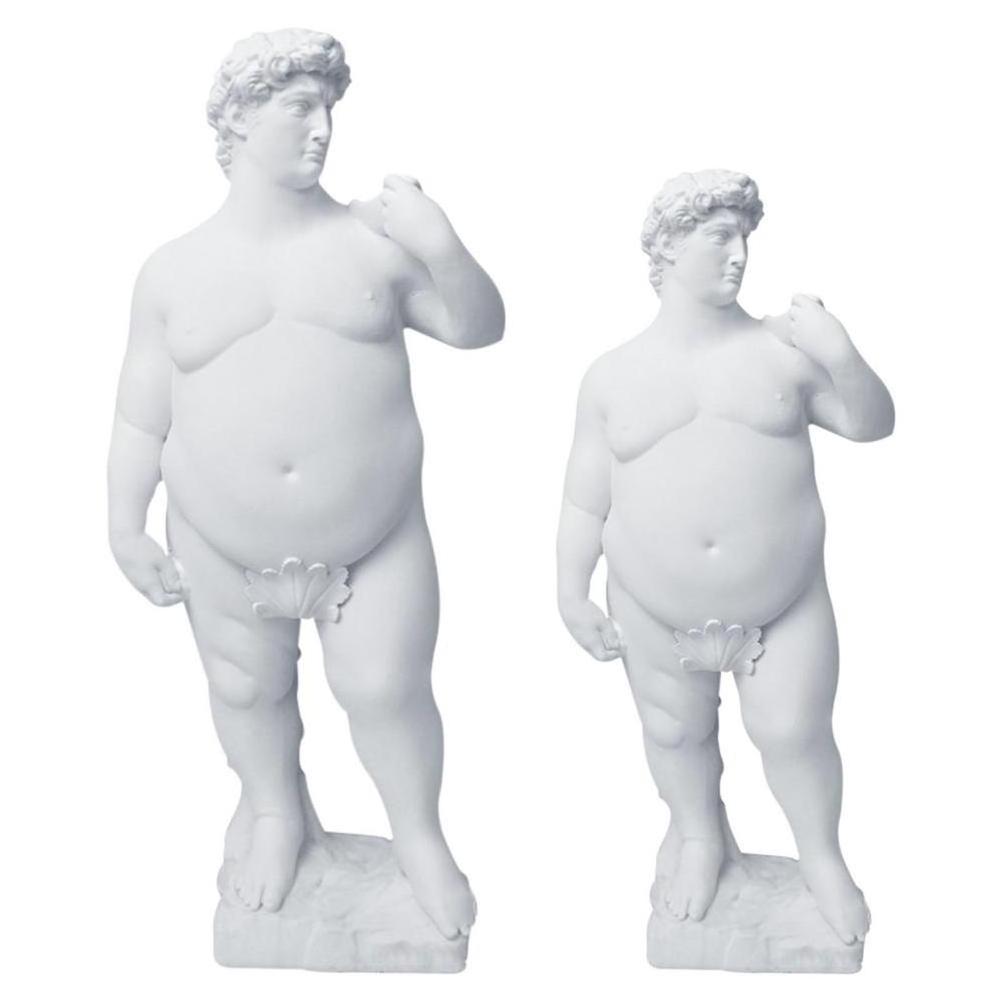 Creativity Resin Figure Sculpture David Obesity Fat David Handicraft Statue Nude Naked Man Body Art Home Decoration