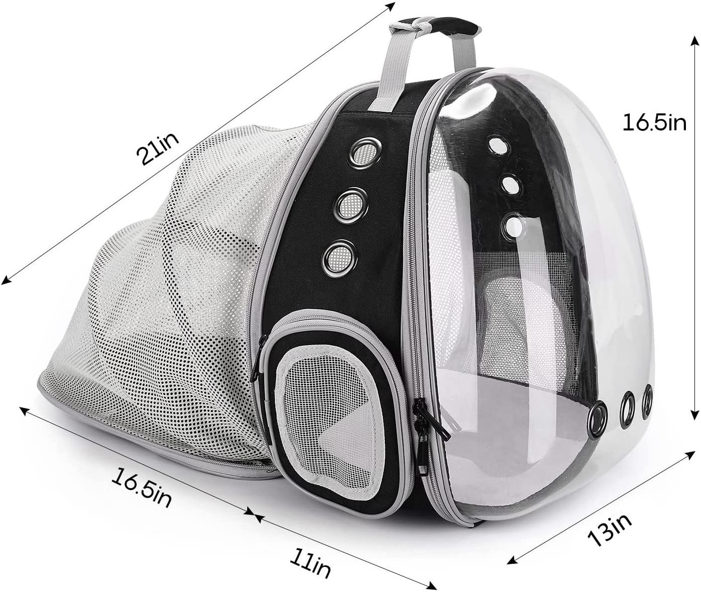 Back Expandable Cat Backpack Carrier Fit up to 12 lbs Space Capsule Bubble Window Pet Carrier Backpack for Cat and Small Puppy