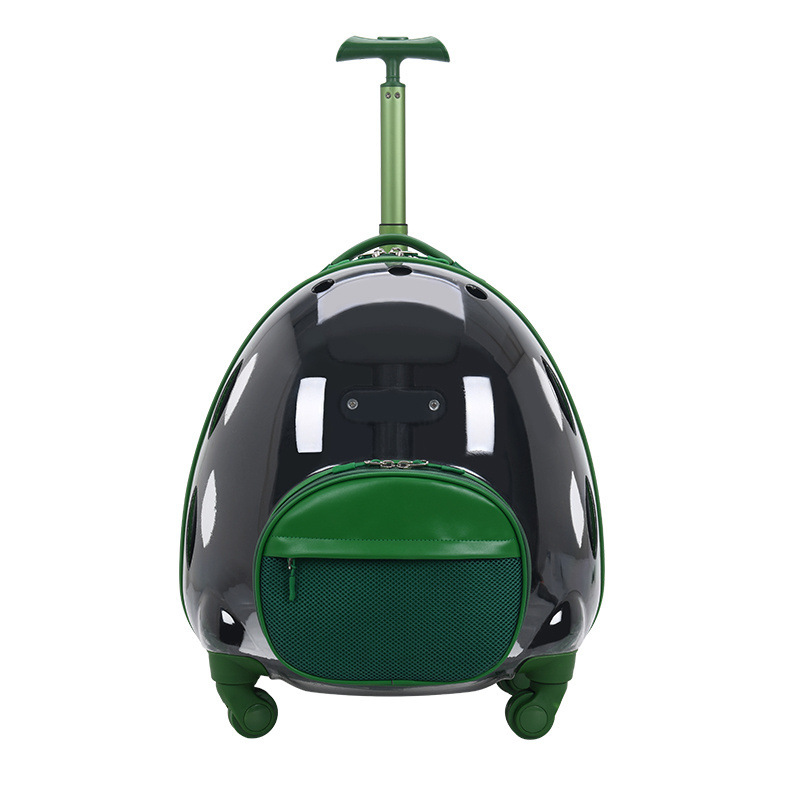 factory price custom printing luxury travel removable rolling trolley pet carrier for outdoor