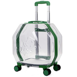 Factory Airline Approved On Wheels Stroller Trolley Pet Carrier Transparent Capsule Cat Bag for Cat Dog Pet suitcase