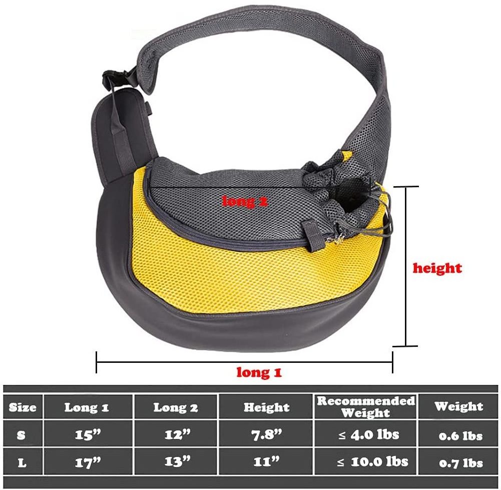 Pet Dog Sling Carrier Adjustable Holder Breathable Mesh Travel Safe Sling Bag Carrier for Small Dogs Cats Puppy Dog Purse