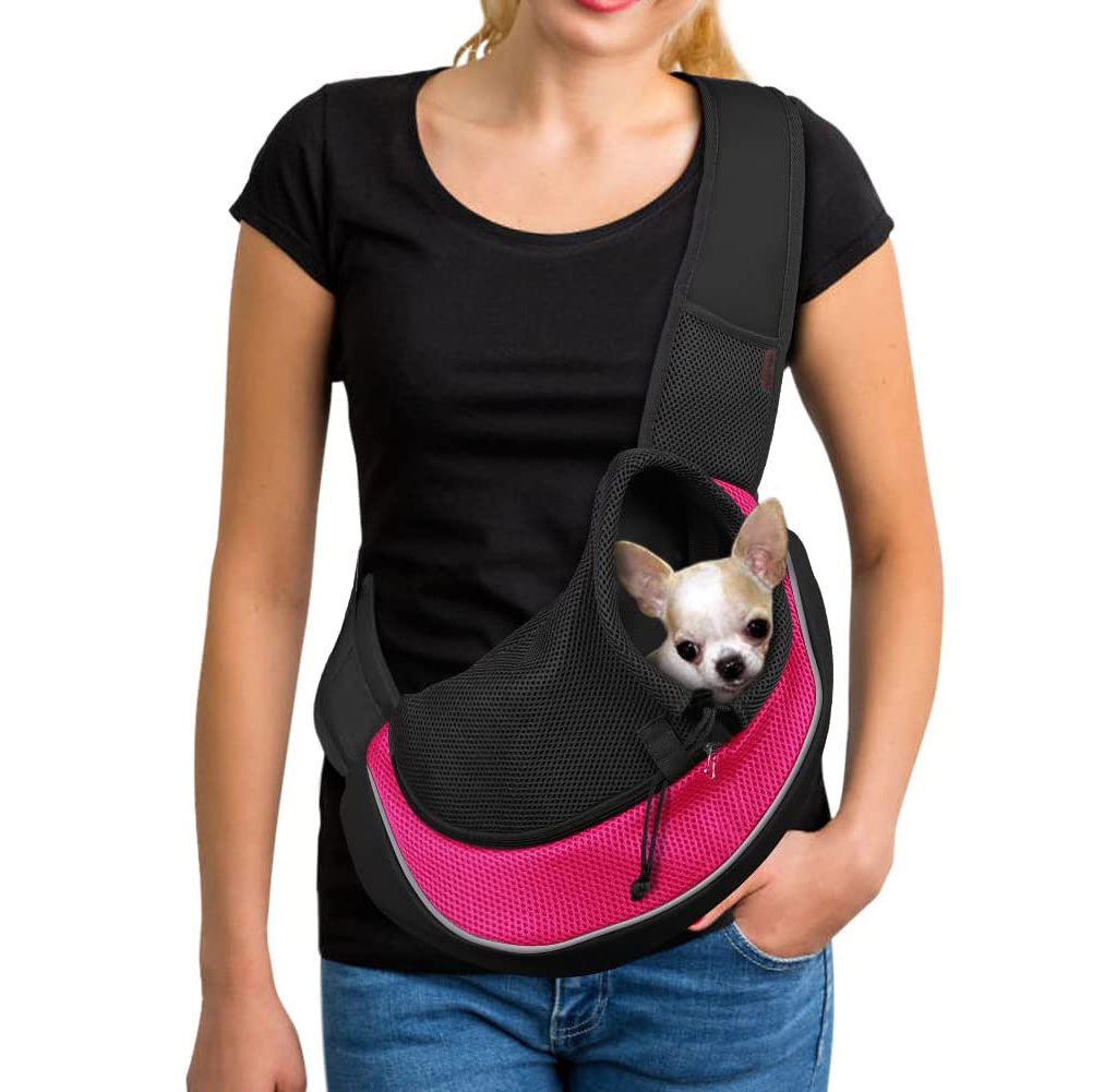 hot sale Adjustable Breathable Mesh Travel Safe Sling Bag Carrier  Foldable Pet Bag for Small Dogs