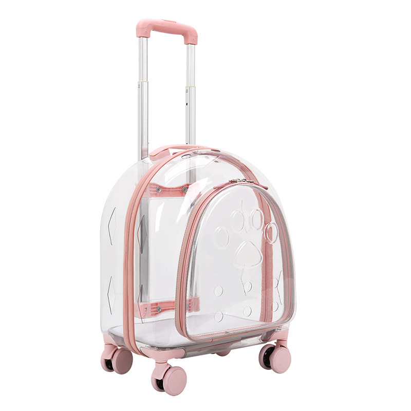 high quality colorful trolley pet carrier custom luxury pet suitcase for cat