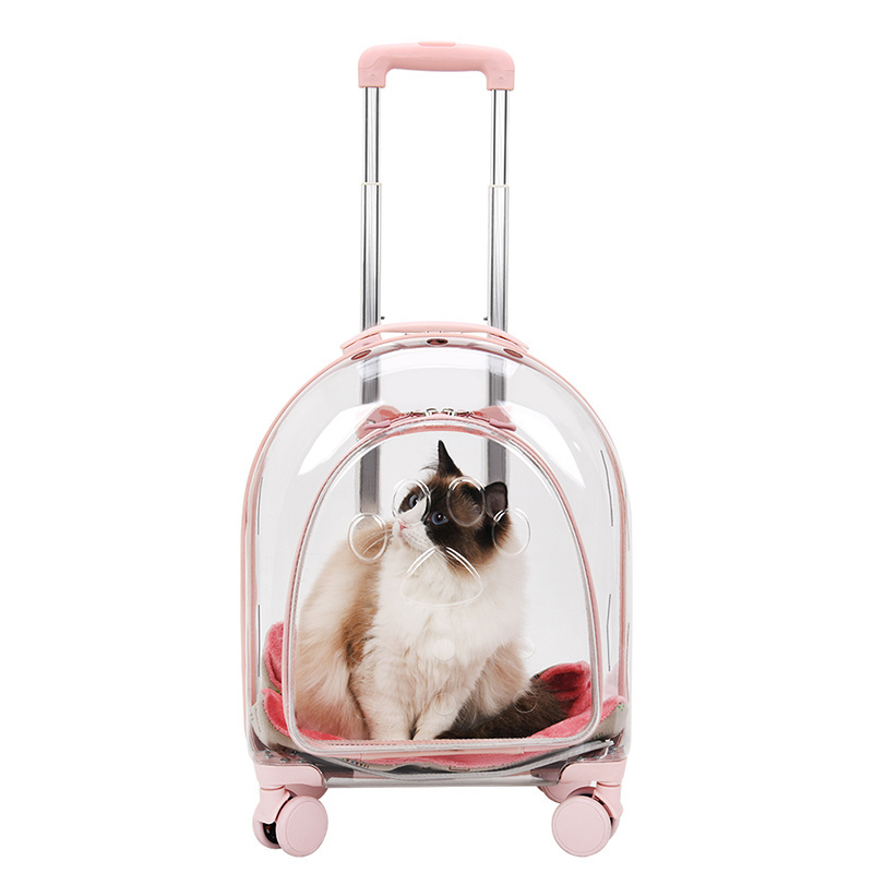 high quality colorful trolley pet carrier custom luxury pet suitcase for cat