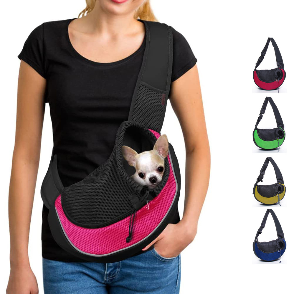 Pet Dog Sling Carrier Adjustable Holder Breathable Mesh Travel Safe Sling Bag Carrier for Small Dogs Cats Puppy Dog Purse