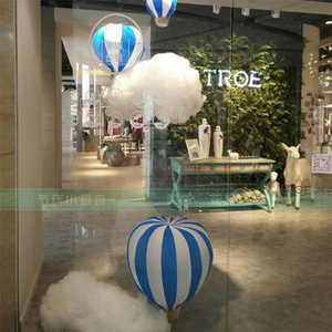 Custom Blue And White Fiberglass Hot Air Balloon Indoor Decorations