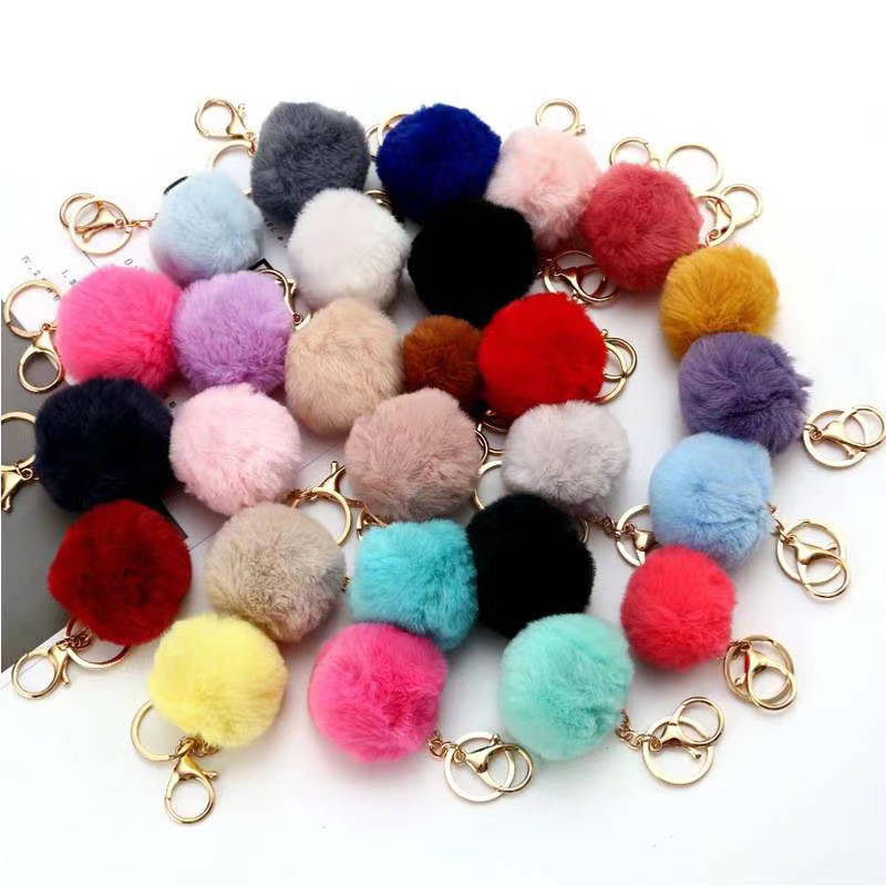 Plush ball hairball putt balls self defense keychain set