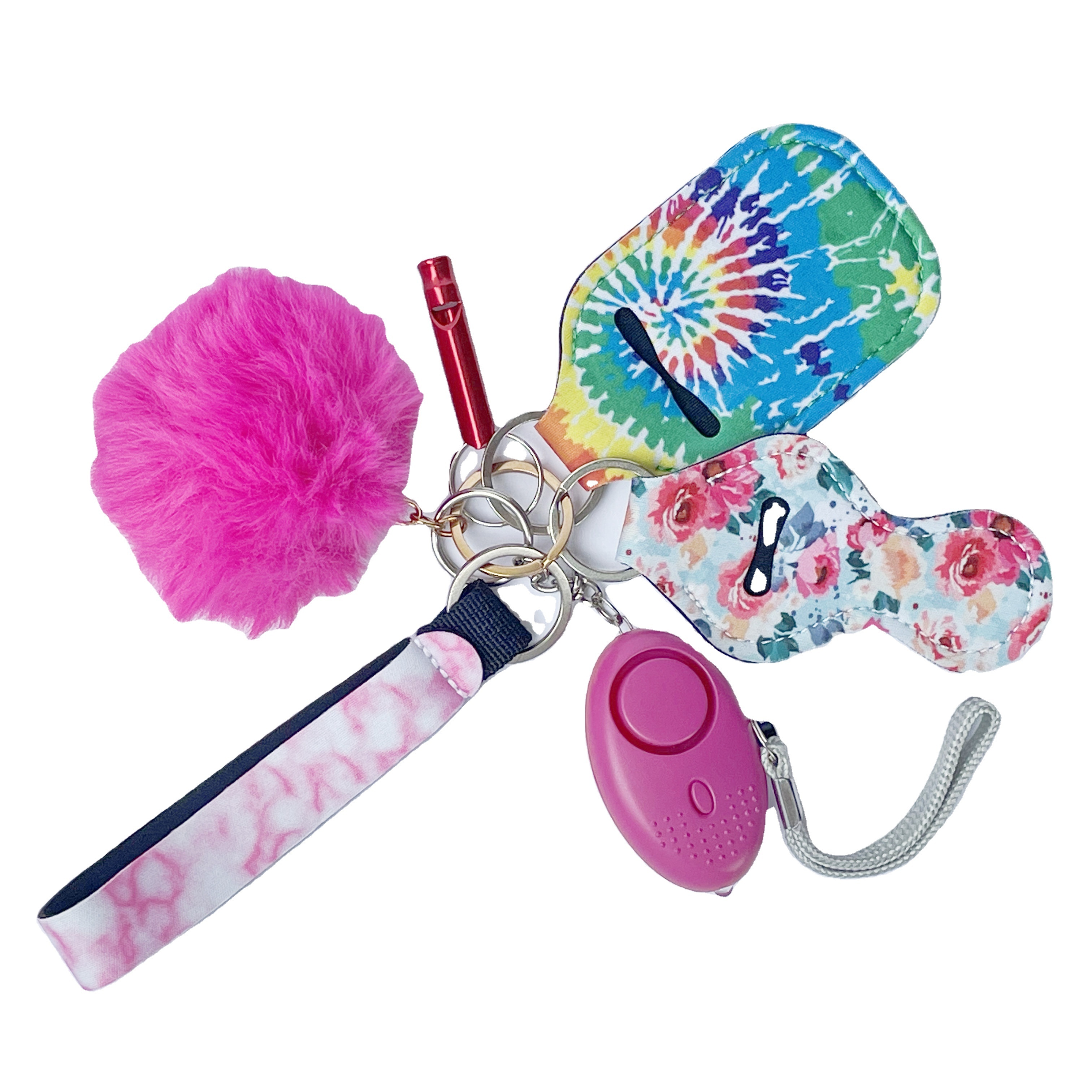 Plush ball hairball putt balls self defense keychain set