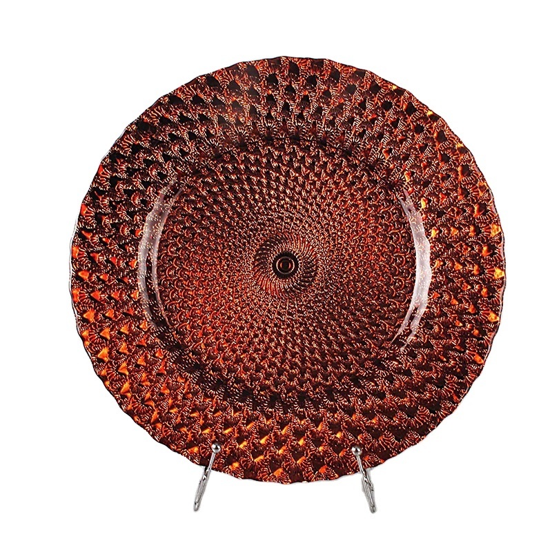 Wholesale Dark Copper Colored Dinner Charger Plate  Wedding Plate