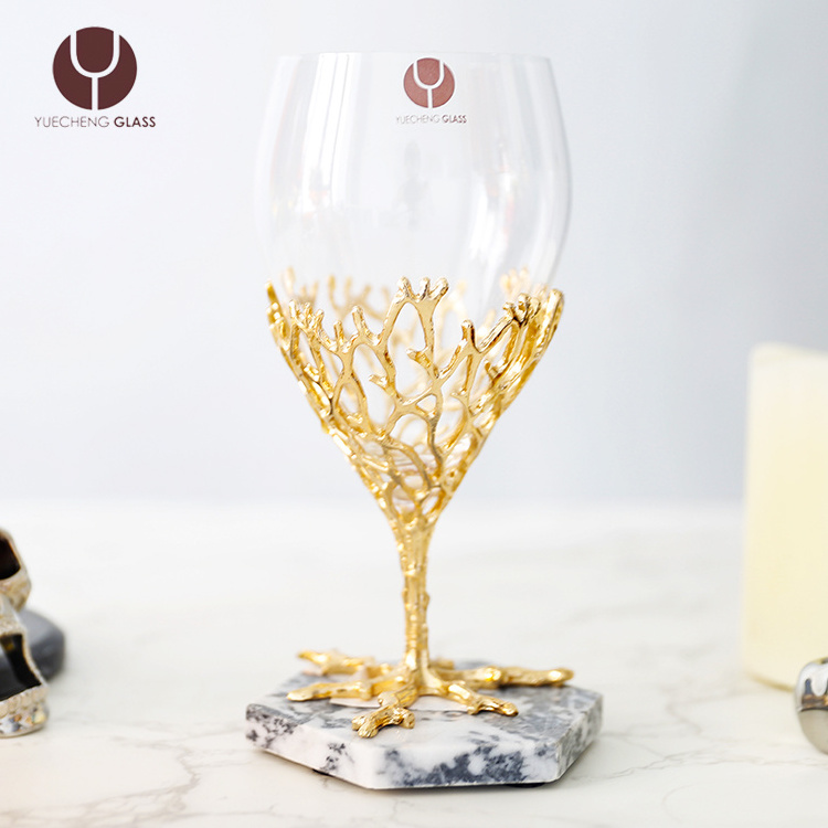 2023 Hot Selling Halloween  Silvery Scary Strange Dead Tree Dranches Stem High Quality Red Wine Glasses