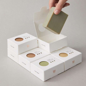 Eco friendly custom clear packaging bar soap box with window paper packaging boxes for soap