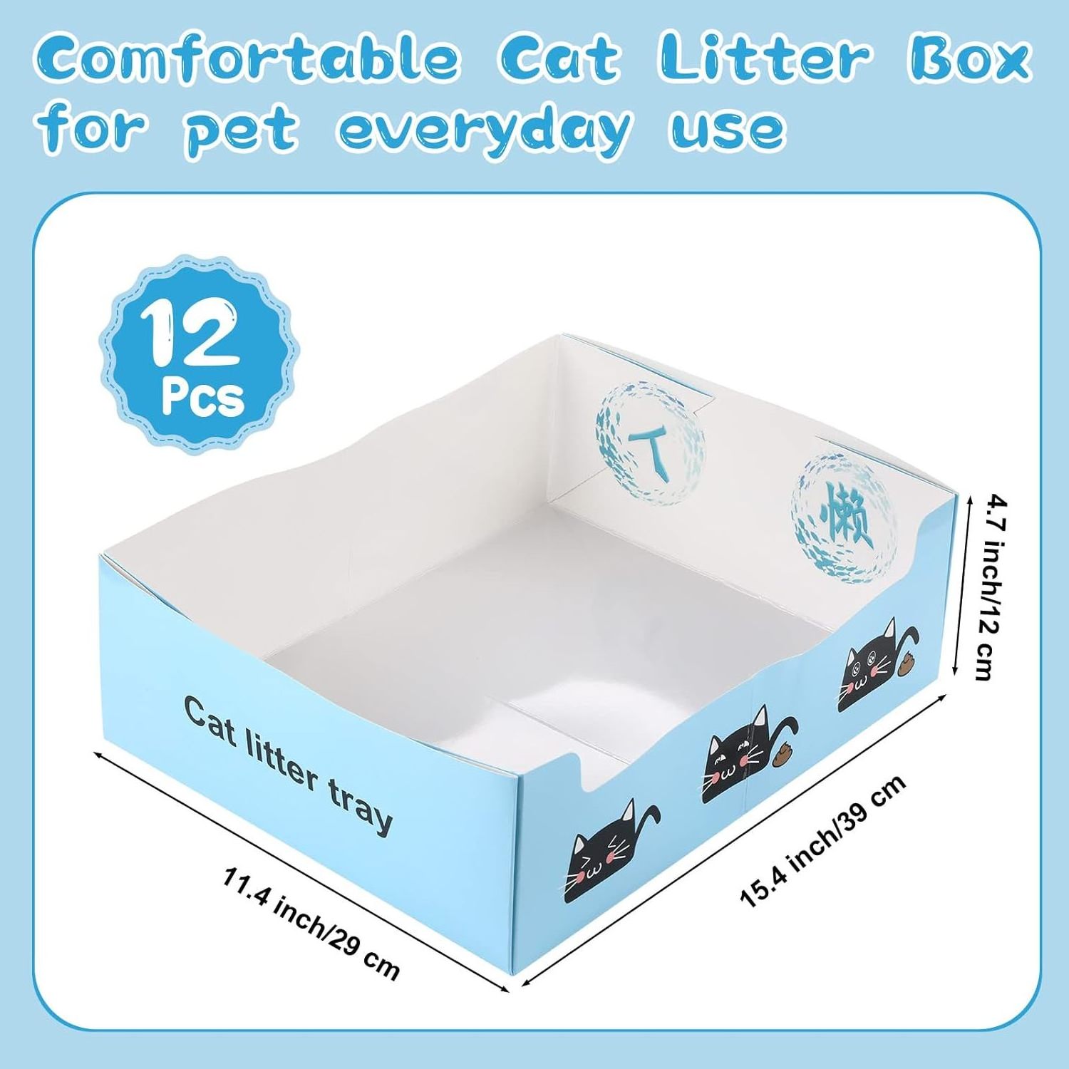 YUE Suitable For Small Outdoor Pets Foldable Travel Portable Low Entrance Design Cat Paper Box House Disposable Cat Litter Box