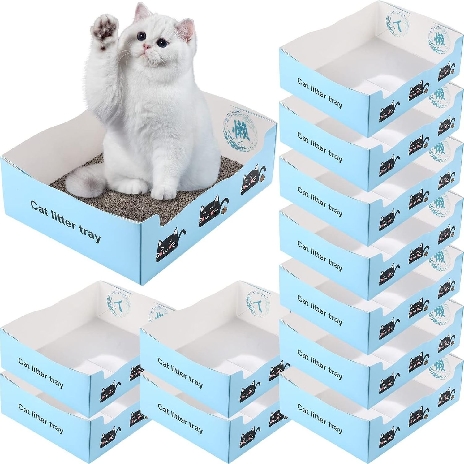 YUE Suitable For Small Outdoor Pets Foldable Travel Portable Low Entrance Design Cat Paper Box House Disposable Cat Litter Box