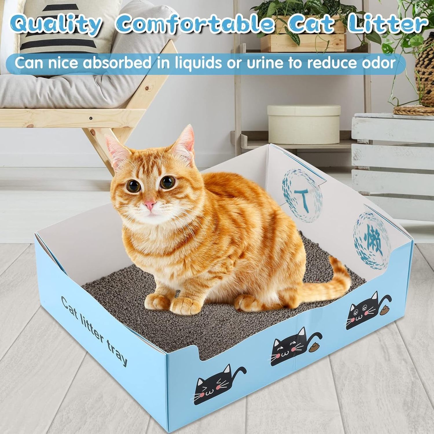 YUE Suitable For Small Outdoor Pets Foldable Travel Portable Low Entrance Design Cat Paper Box House Disposable Cat Litter Box