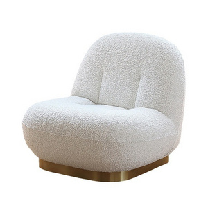 Integrated shaped cotton  Nordic Modern Revolving Living Room Single Sofa Chair Lamb Wool Fabric Accent Boucle Leisure Chair