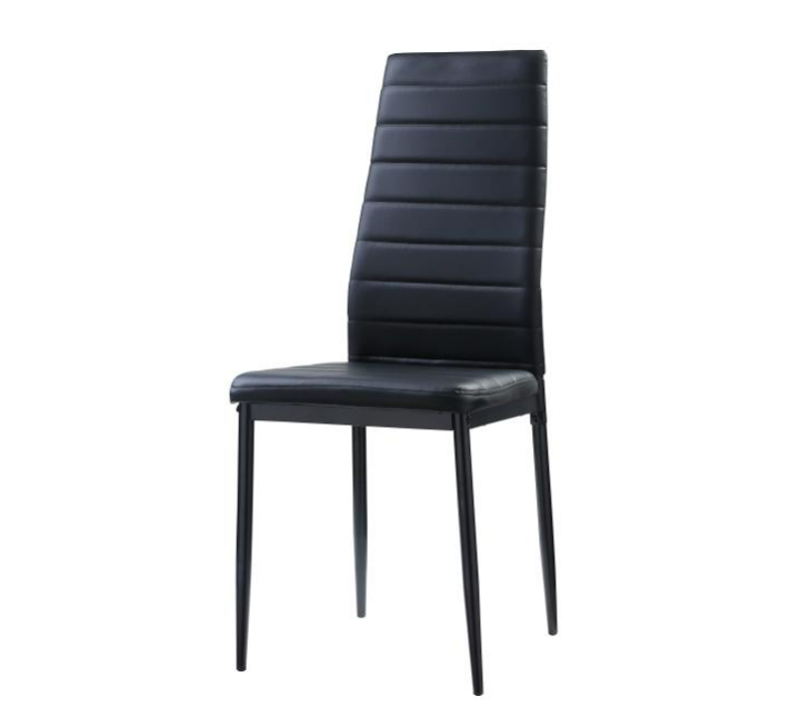 Hotel restaurant black pu leather banquet seat and metal leg chairs high back PU leather dining chair