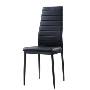 Hotel restaurant black pu leather banquet seat and metal leg chairs high back PU leather dining chair