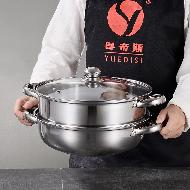 Steamer Pot Best Sale Stainless Steel 410 Double Layer Steamer Cooking Pot Cooking Steamer Pot