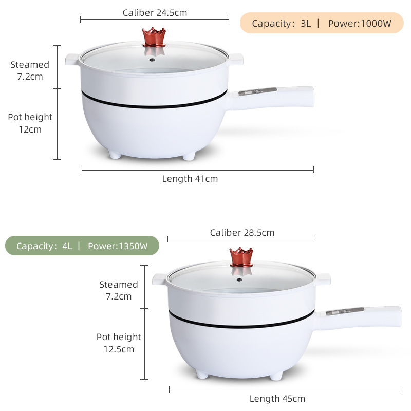 New Arrival  Electric Frying Pan Multi-function Electric Heating Pot With Steamer Electric Hot Pot