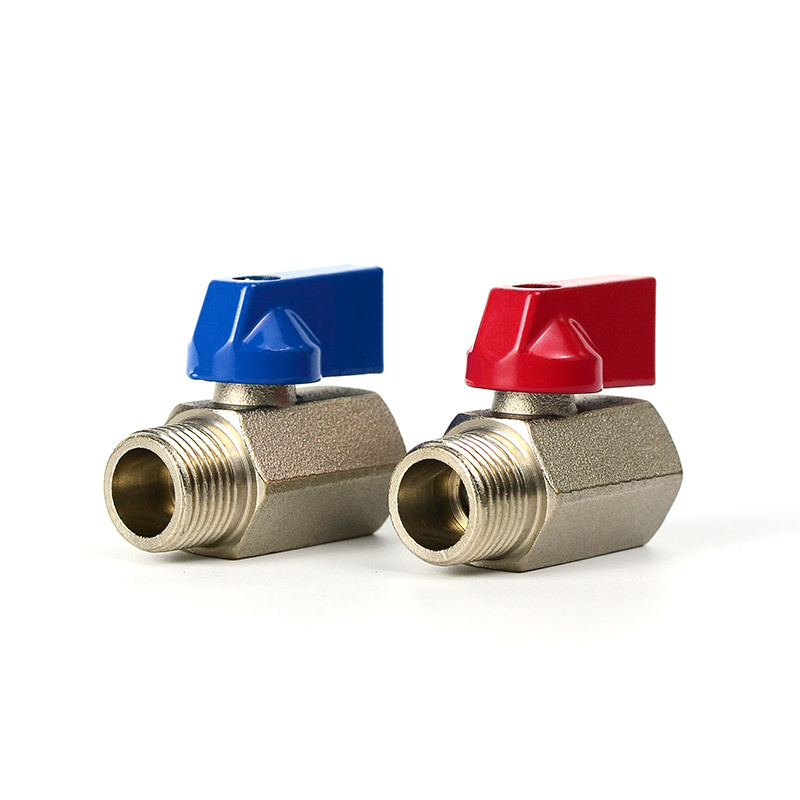 Factory Supply Brass Primary Color Inside and Outside Teeth Hexagonal Copper Ball Valve Copper Manual Mini Ball Valve