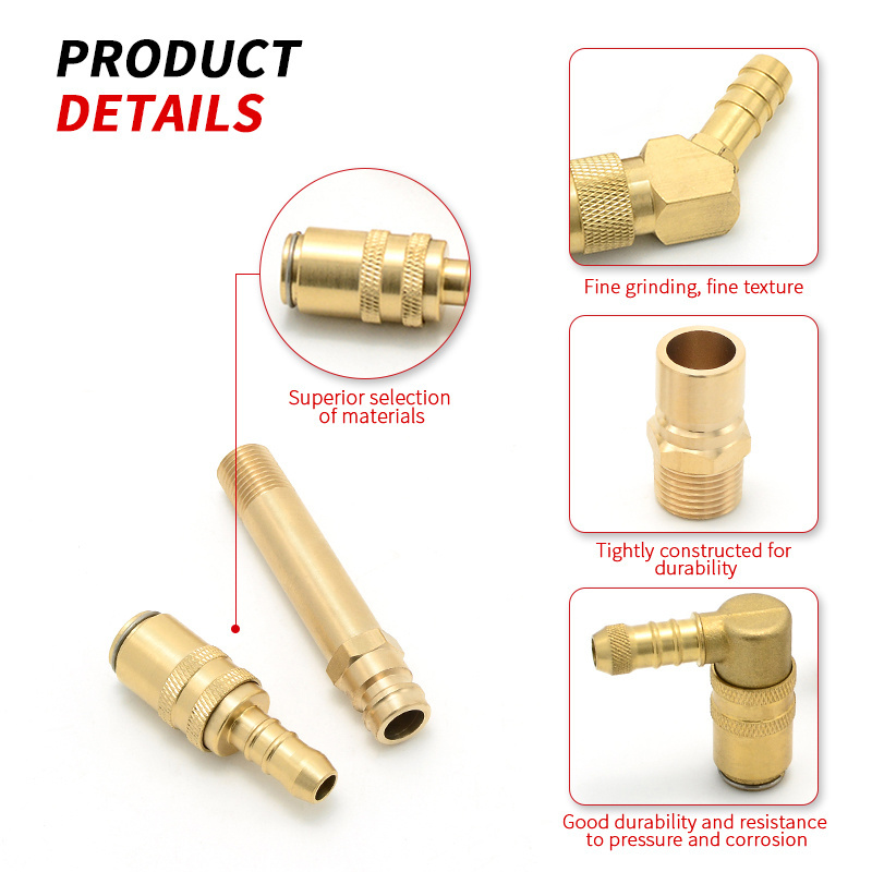 Competitive Price Quick Coupler For Cooling System 1/4 Quick Connector Adapter Brass 3/8