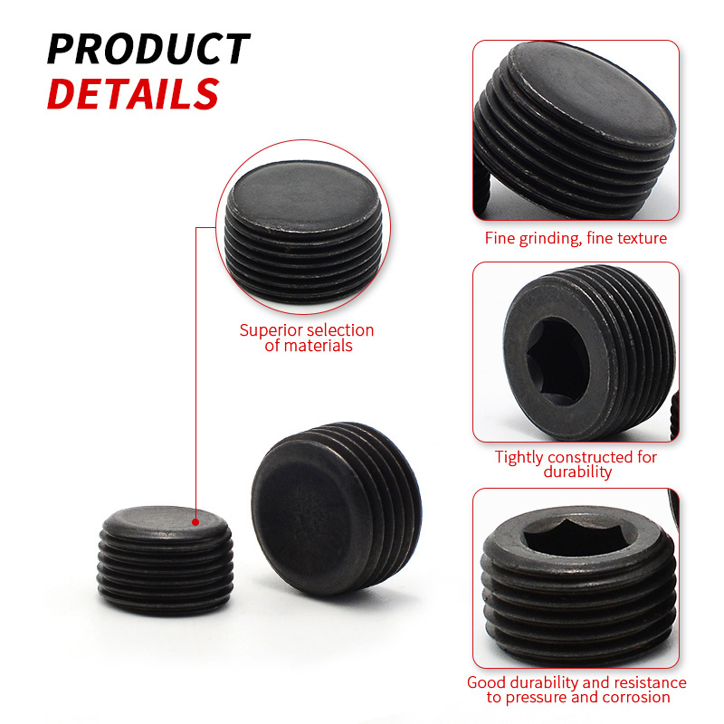 Pipe fittings in chinaHex iron plug black (throat plug) stainless steel pipe fitting