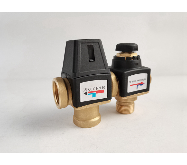 DN20 DN25 40mm thermostatic 3 way brass water mixing valve