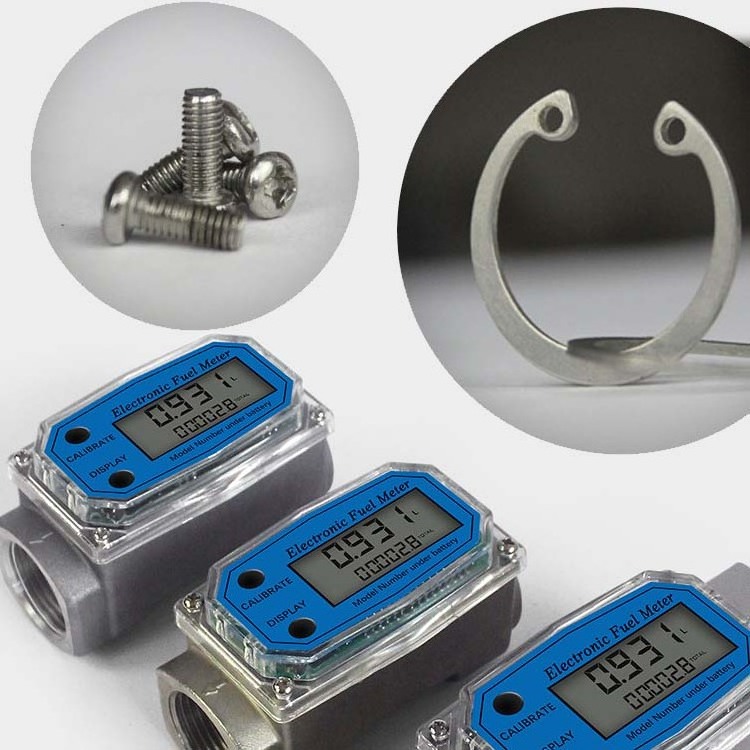 Stainless Steel Turbine Flow Meter Fuel Flowmeter with LCD Display Oil Fuel Digital  BSPT/ NPT Counter