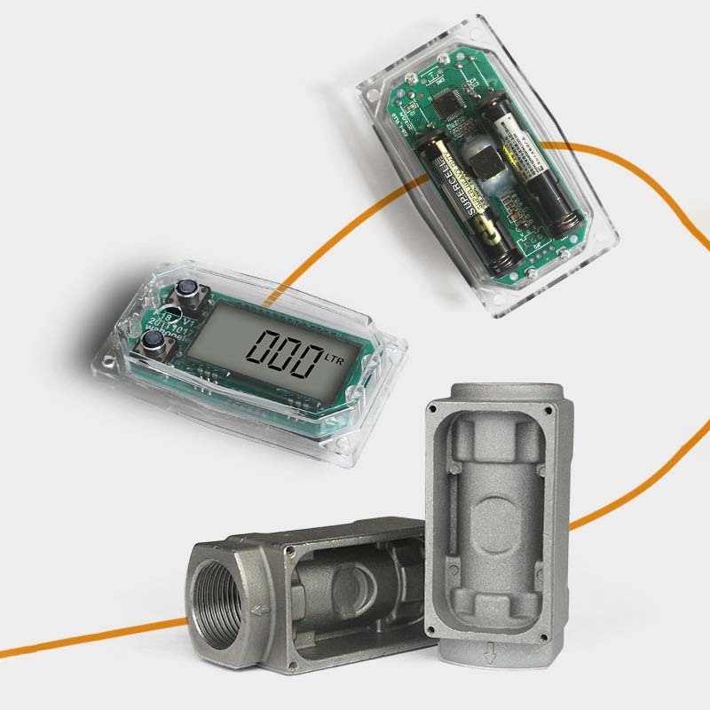 Stainless Steel Turbine Flow Meter Fuel Flowmeter with LCD Display Oil Fuel Digital  BSPT/ NPT Counter