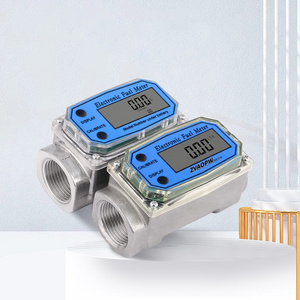 Stainless Steel Turbine Flow Meter Fuel Flowmeter with LCD Display Oil Fuel Digital  BSPT/ NPT Counter